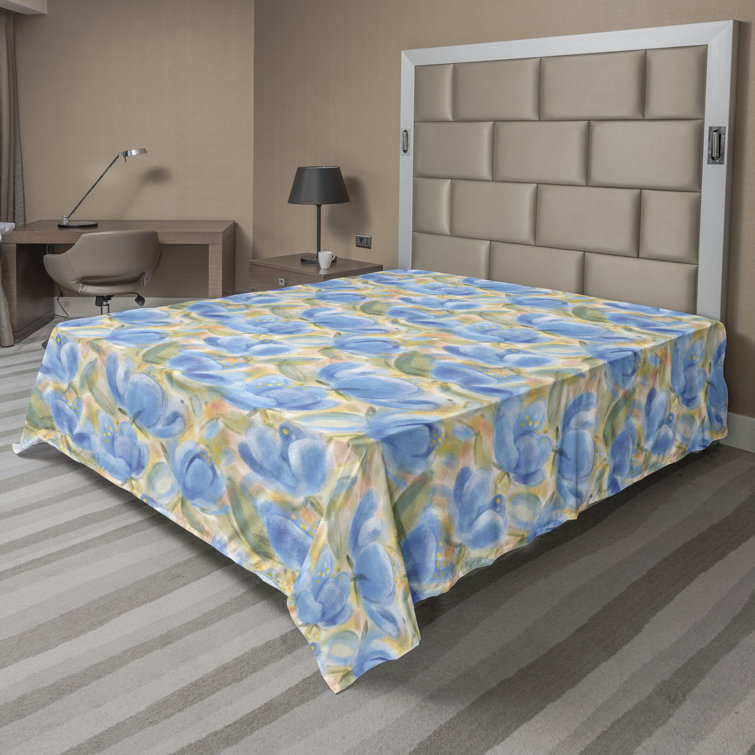 Ambesonne, drap plat floral pivoines, art botanique printanier