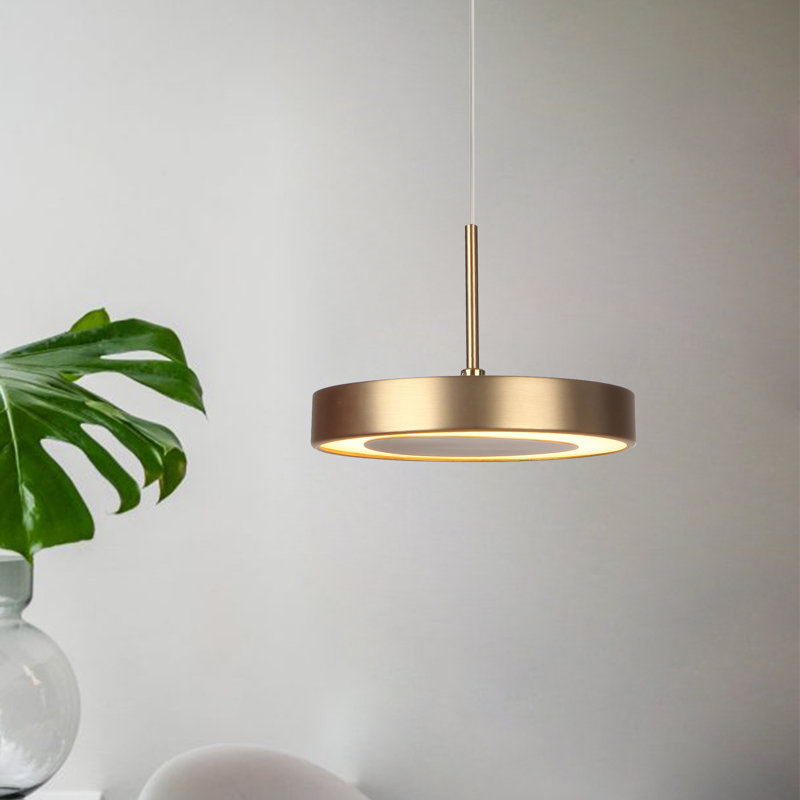 Luminaire suspendu à DEL en laiton brossé