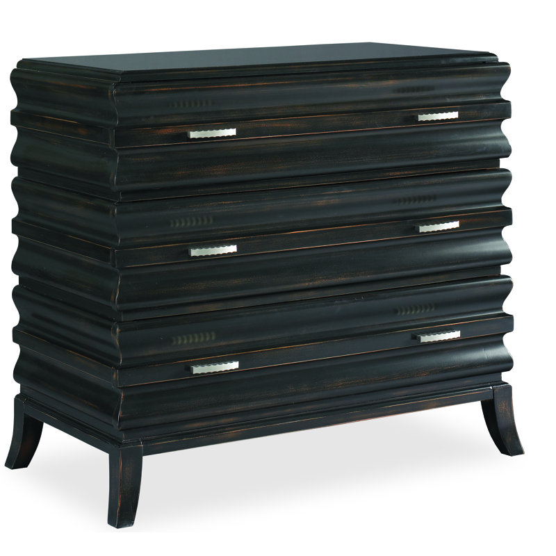 Commode anglaise en ébène à 3 tiroirs