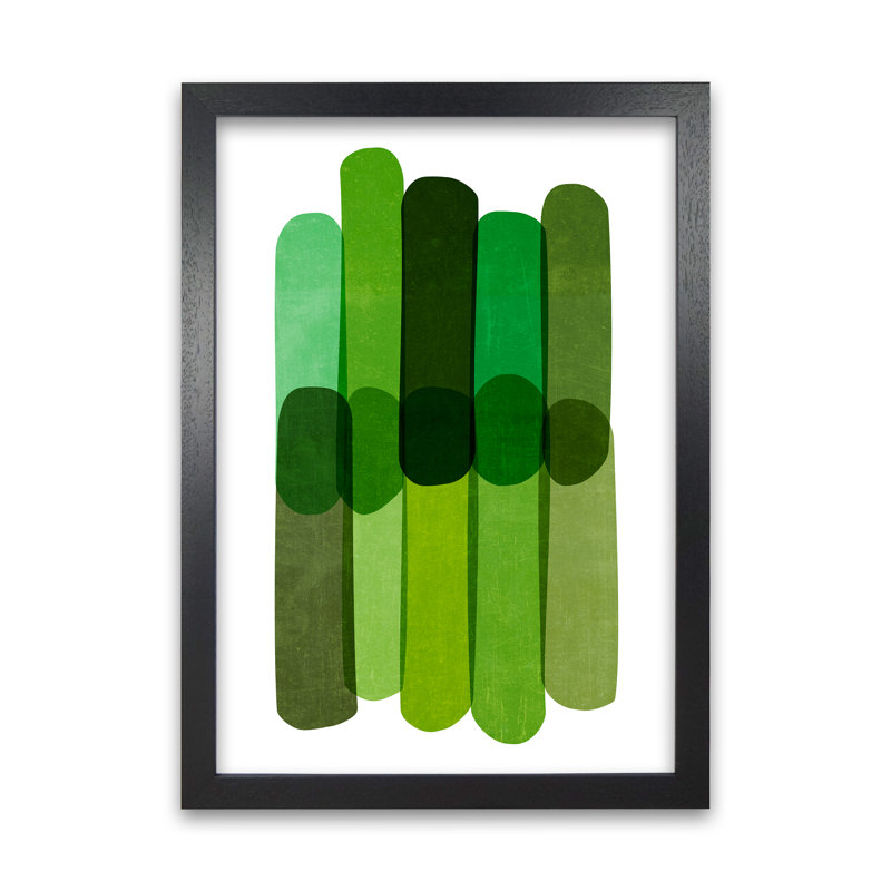 Green Abstract - Print, 84cm H x 59cm W x 3cm D, Black Frame