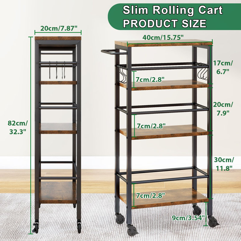 82cm H x 40cm W Utility Cart with Wheels