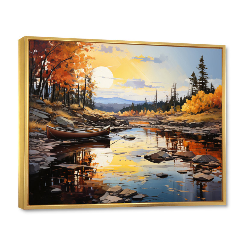 " Canada River Rhapsody IV ", Gold Floater Framed, 12" H x 20" W x 1" D