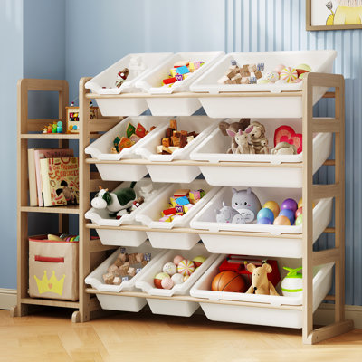 Toy Storage Organizer - Toy Organizers And Storage With Bookshelf, Toy Storage Shelf With Shelves And Storage Bins, Kids Bookshelf And Toy Storage For Kids Room, Playroom, Nursery