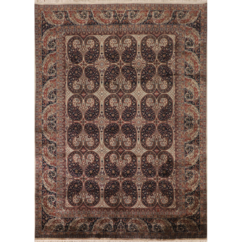 Tapis bleu marine Indien Agra 8 x 10