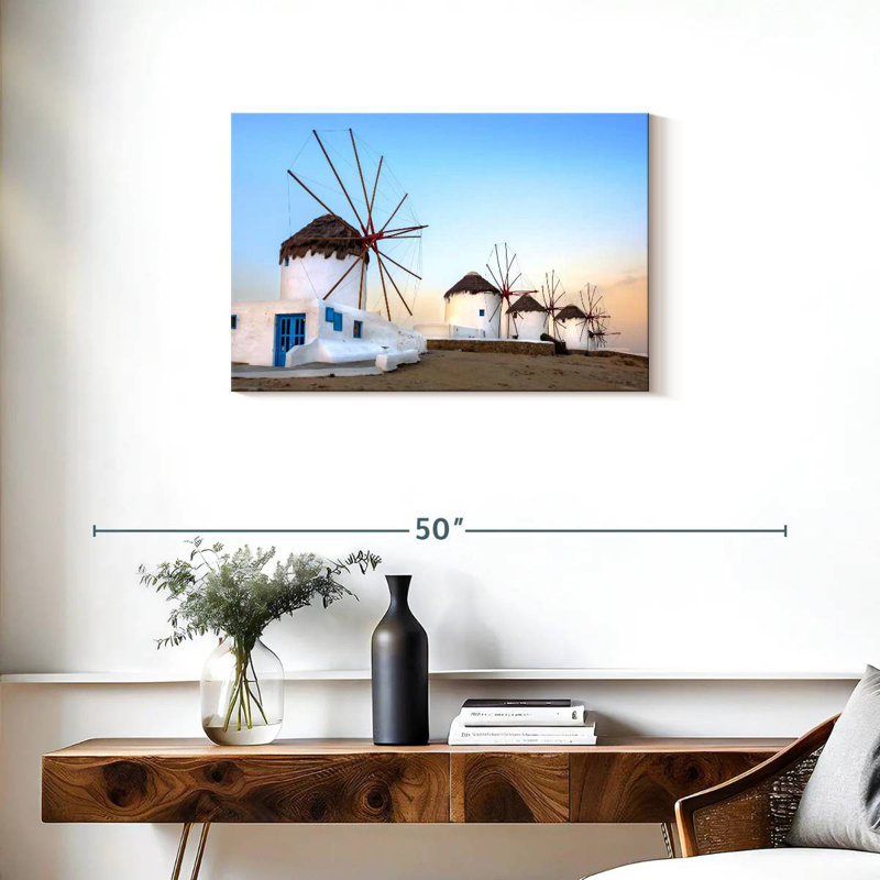 Moulins Alvord à Mykonos, H 20 po x l 30 po