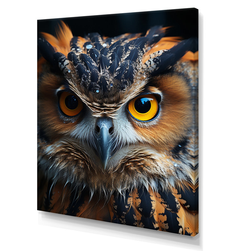Browm Owl Animal Portrait II - animaux, impressions sur toile, Toile tendue, H 32 po x l 24 po x P 1 po