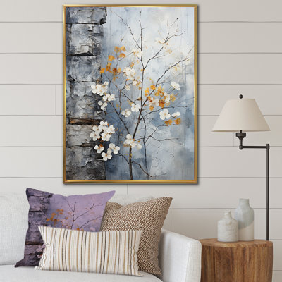 «Minimalist Granite Grape Leaves II», reproduction sur toile encadrée