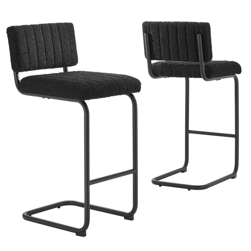 Modway Parity Vegan Leather Counter Stools, Bar Stool (28" Seat Height), Black