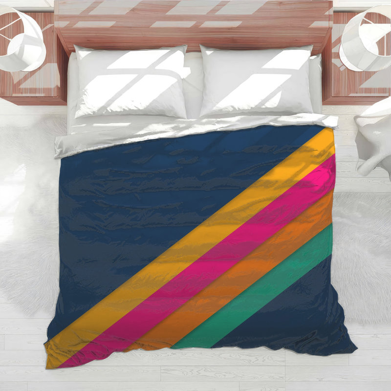 Diagonal Colorful Stripes Comforter, Twin