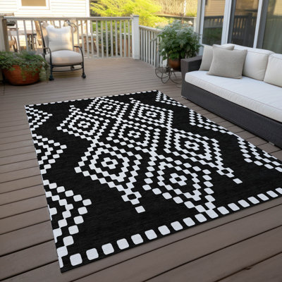 Tapis intérieur / extérieur rectangulaire 1 pi 8 po x 2 pi 6 po avec envers antidérapant