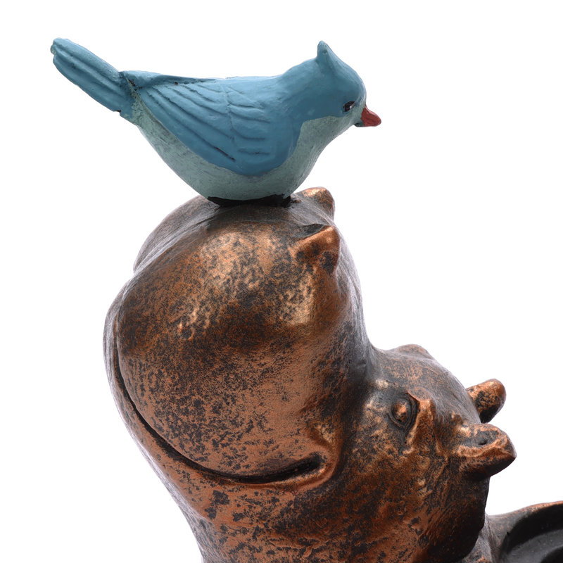 Handmade Hippo Statue Flowerpot Planter