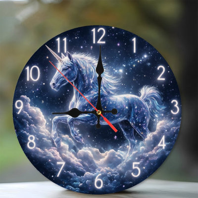 Unicorn Galaxy Cloud Clock
