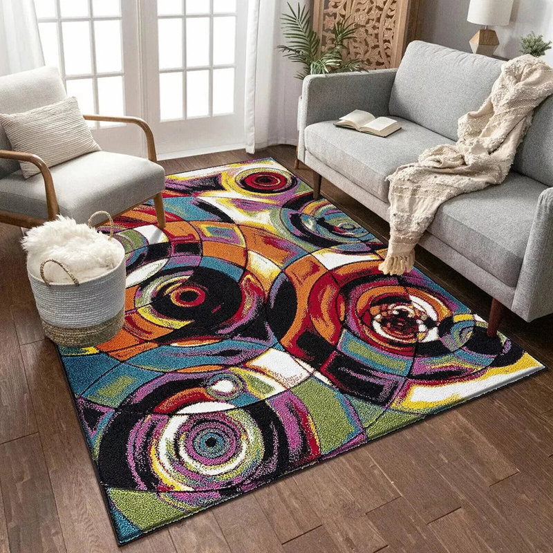 Moon Light Abstract Polypropylene Rug – Soft Pile, Machine Woven, Easy Clean Rug, Rectangle 80 x 150cm