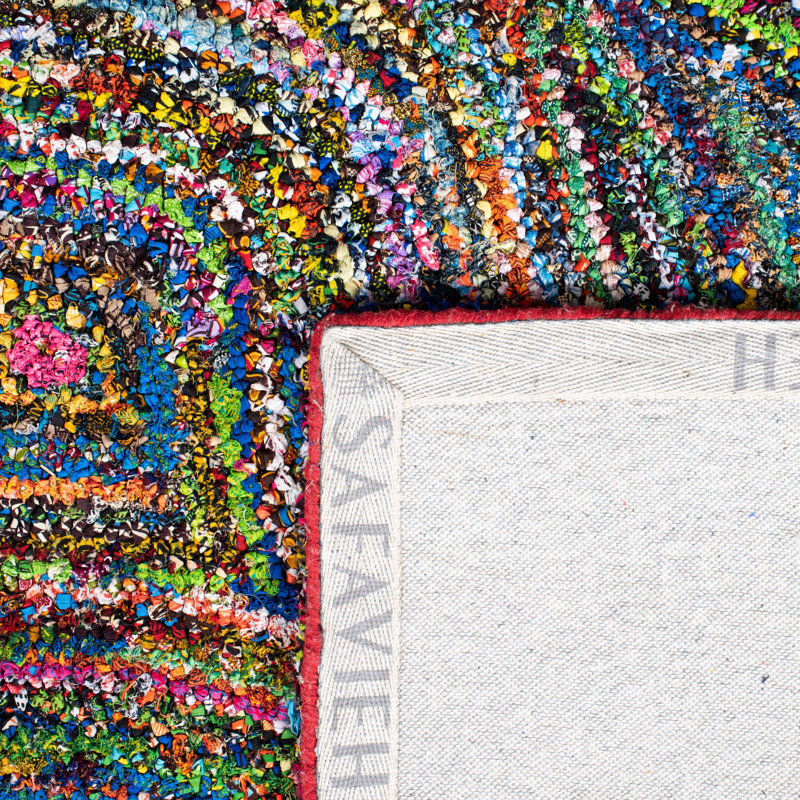 Hanningt Hand Tufted Cotton Abstract Rug, Square 6'