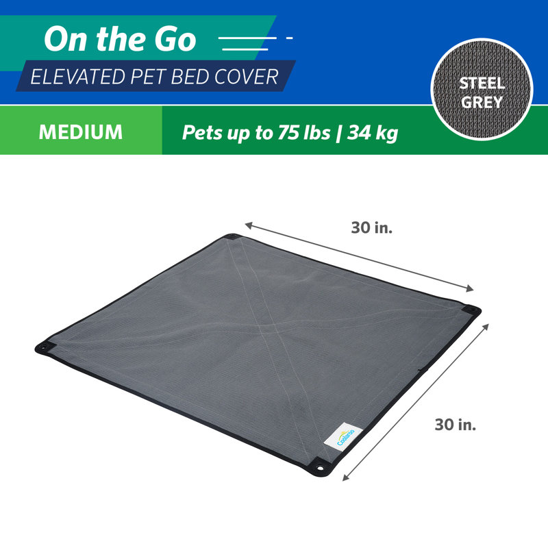 Outdoor Pet Bed Cover, Dark Gray, Medium (30" H x 30" W x 1.2" D)
