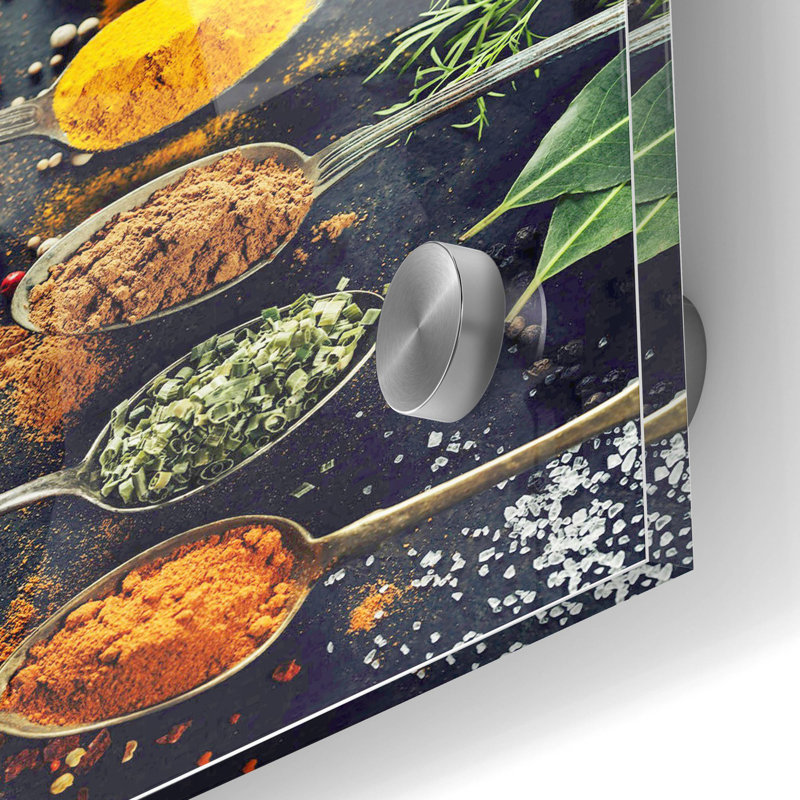 Art mural en verre Ebern Designs «A Pinch Of Spice», H 36 po x l 24 po x P 0,2 po