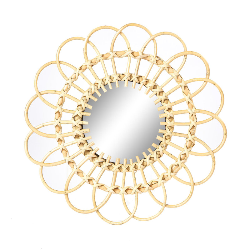 Daisy Rattan Flat Wall Mirror