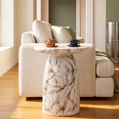 Table d'appoint d'extérieur MGO, effet marbre