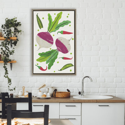 Garden Vegetable Parsnips Floating Frame, design by Aribombari