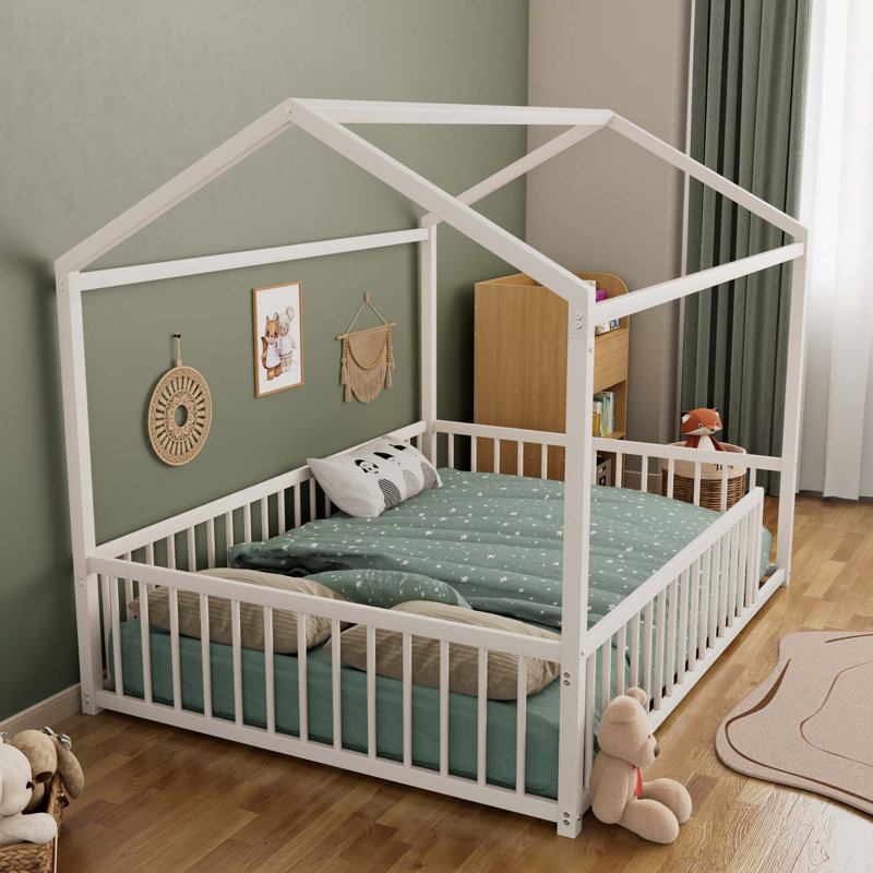 Structure de lit Montessori, Blanc, Double