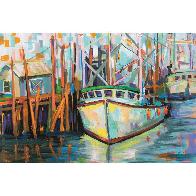 At The Dock by Jeanette Vertentes - Wrapped Canvas Painting, 81cm H x 122cm W
