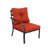 Outdoor 2-Piece Metal Loveseat With Red Cushions