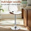 Upholstered Adjustable Height Bar Stool with Solid Wood Frame-164104148