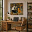 «Witch and Cat with Golden Crown», art mural sur toile tendue-2054098907