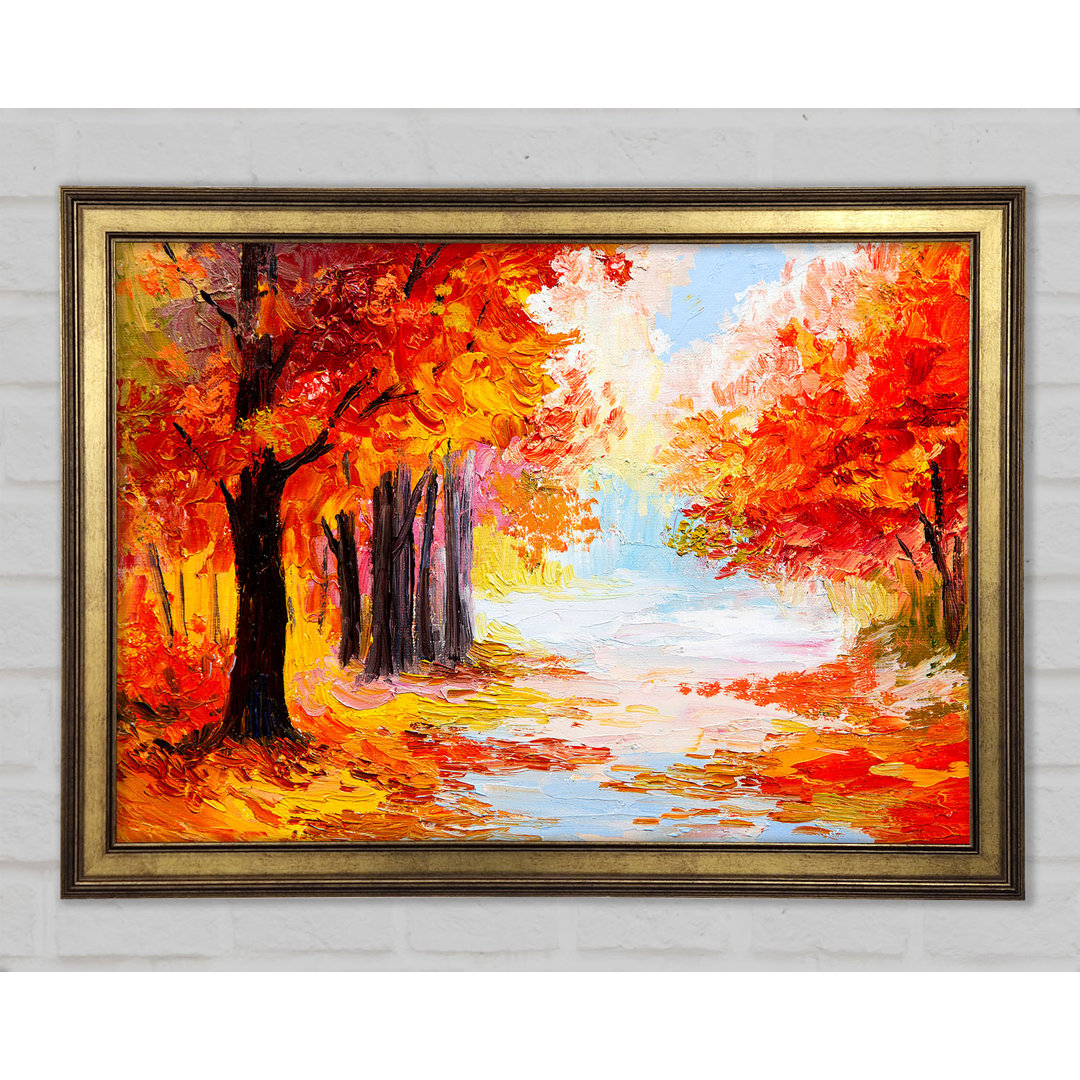 Autumn Orange Path - Einzelner Bilderrahmen Kunstdrucke