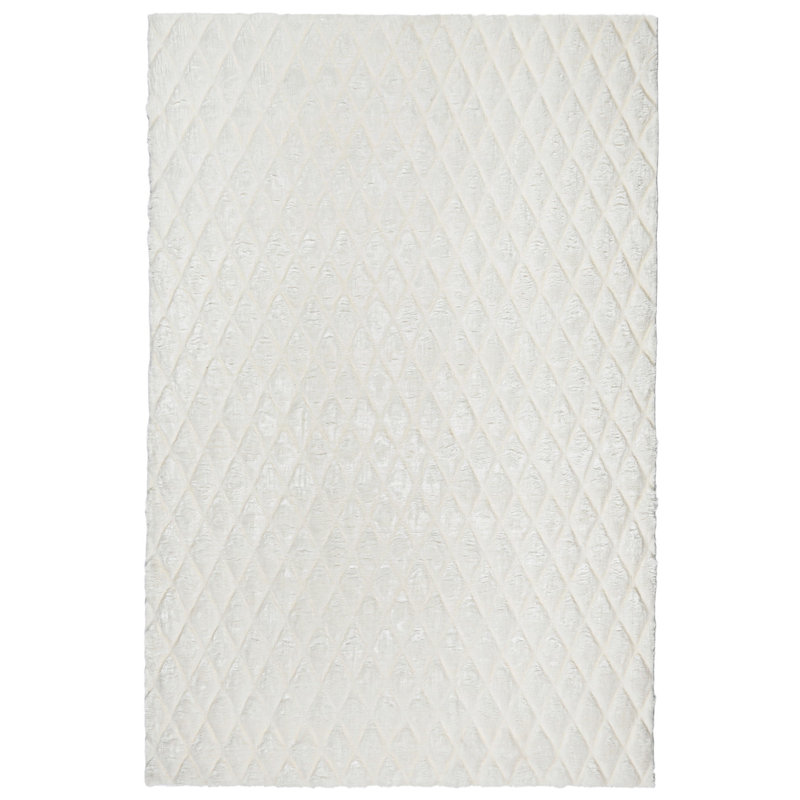Tapis luxueux et moelleux, blanc, 2 pi x 3,3 pi | 100% polyester avec une hauteur de poils de 2,8 po | Revers antidérapant, facile à nettoyer avec un nettoyant pour tapis | Idéal pour le salon, la chambre à coucher et les espaces confortables