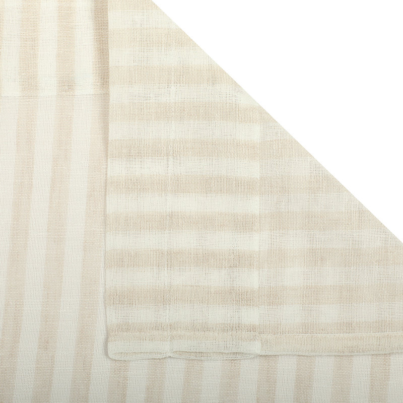 Keirra Striped Tailored Kitchen Curtain, Beige