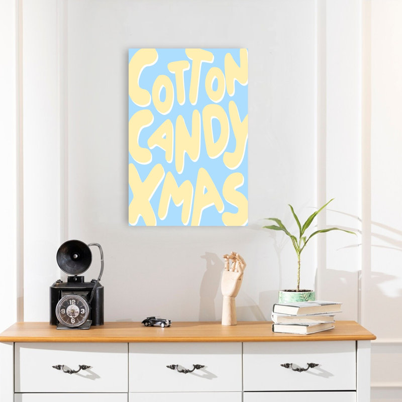 «Cotton Candy Christmas», impression audacieuse et abstraite, H 24 po x l 16 po