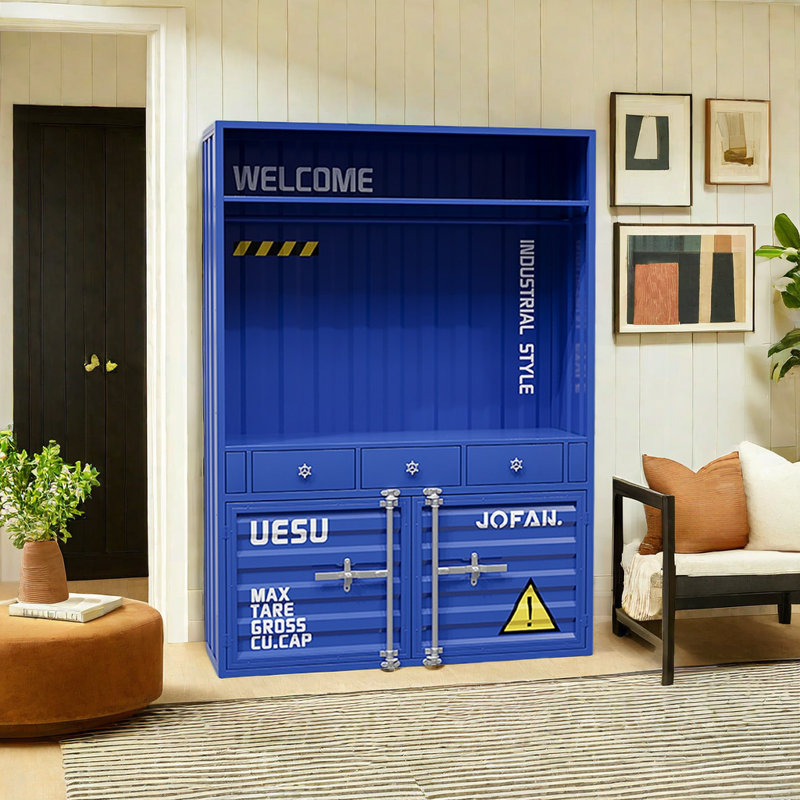 Buffet en fer bleu de style industriel 59,05 po