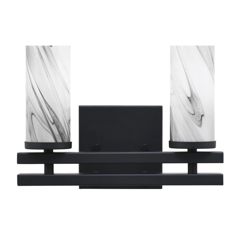 Barre d'éclairage de salle de bain 2 lumières Belmont, Noir