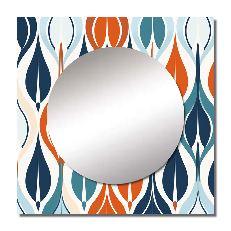 Camylah - Symphonie botanique orange et bleue I, 36 po x 36 po