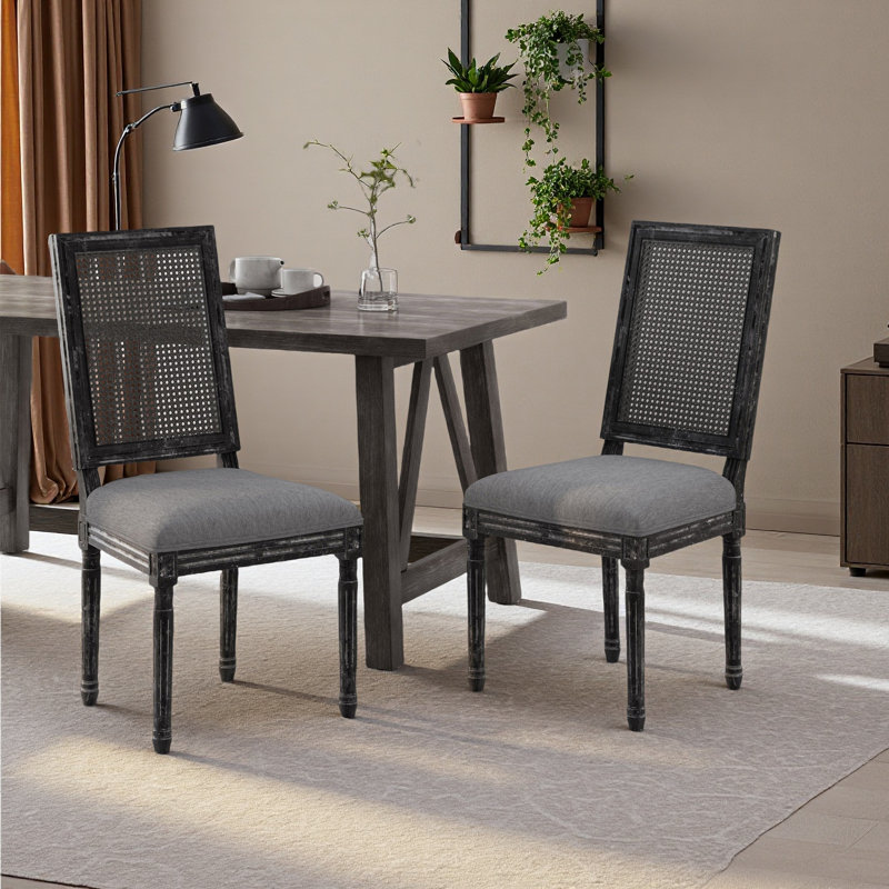 Chaise de salle à manger, Gris, Gris foncé