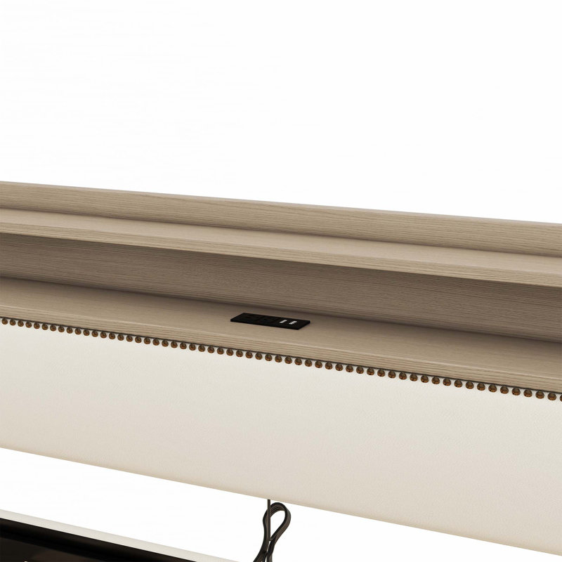 Lit de jour simple avec tiroirs de rangement, lit de jour rembourré avec station de charge et lumières DEL, Beige