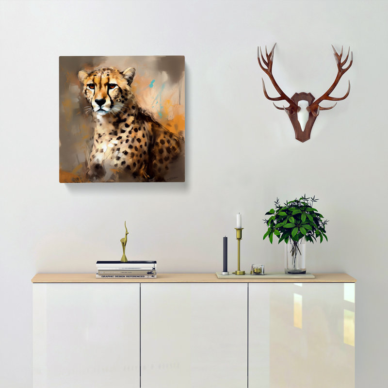 Cheetah Gestural Art No.4 - Print, 50cm H x 50cm W x 3cm D