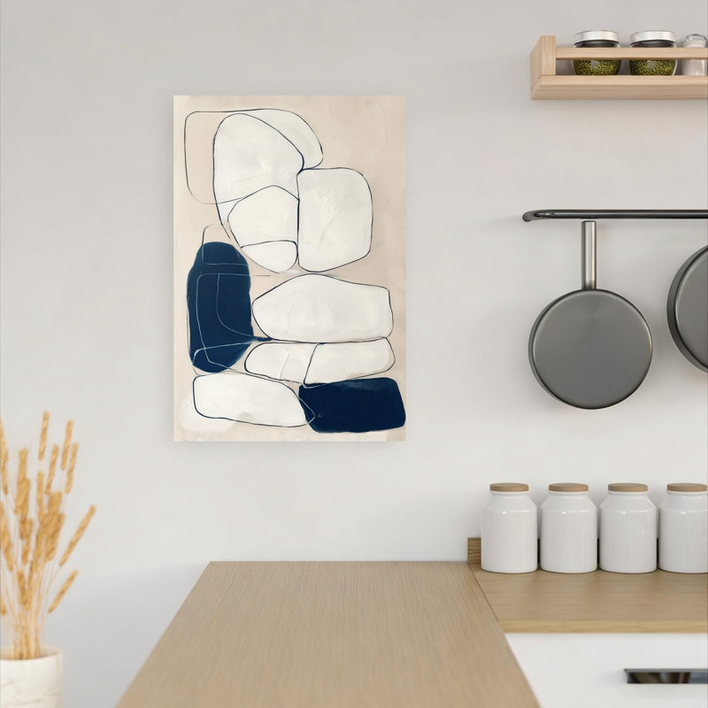 Impression abstraite contemporaine abstraite élégante, H 18 po x l 12 po