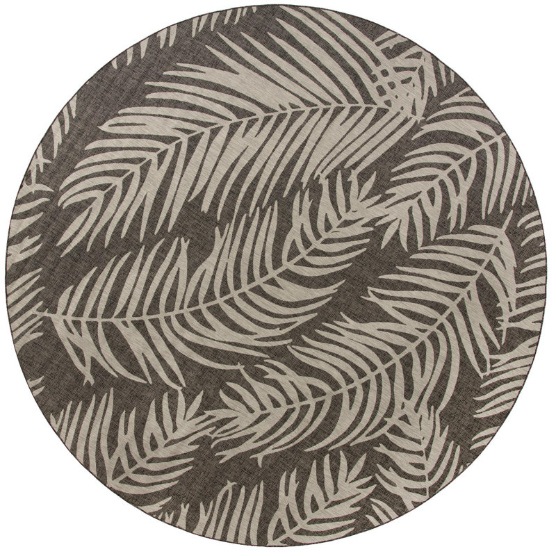 Tapis d'extérieur Kona couleur charcola, Rond 13 pi