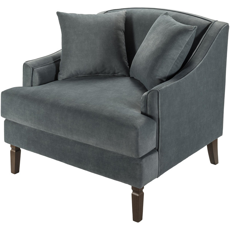 Fauteuil d'appoint H 35 po x l 38 po x P 38 po Adriona E53BF09E83DC46728F50D0032E010281, Velours bleu sarcelle