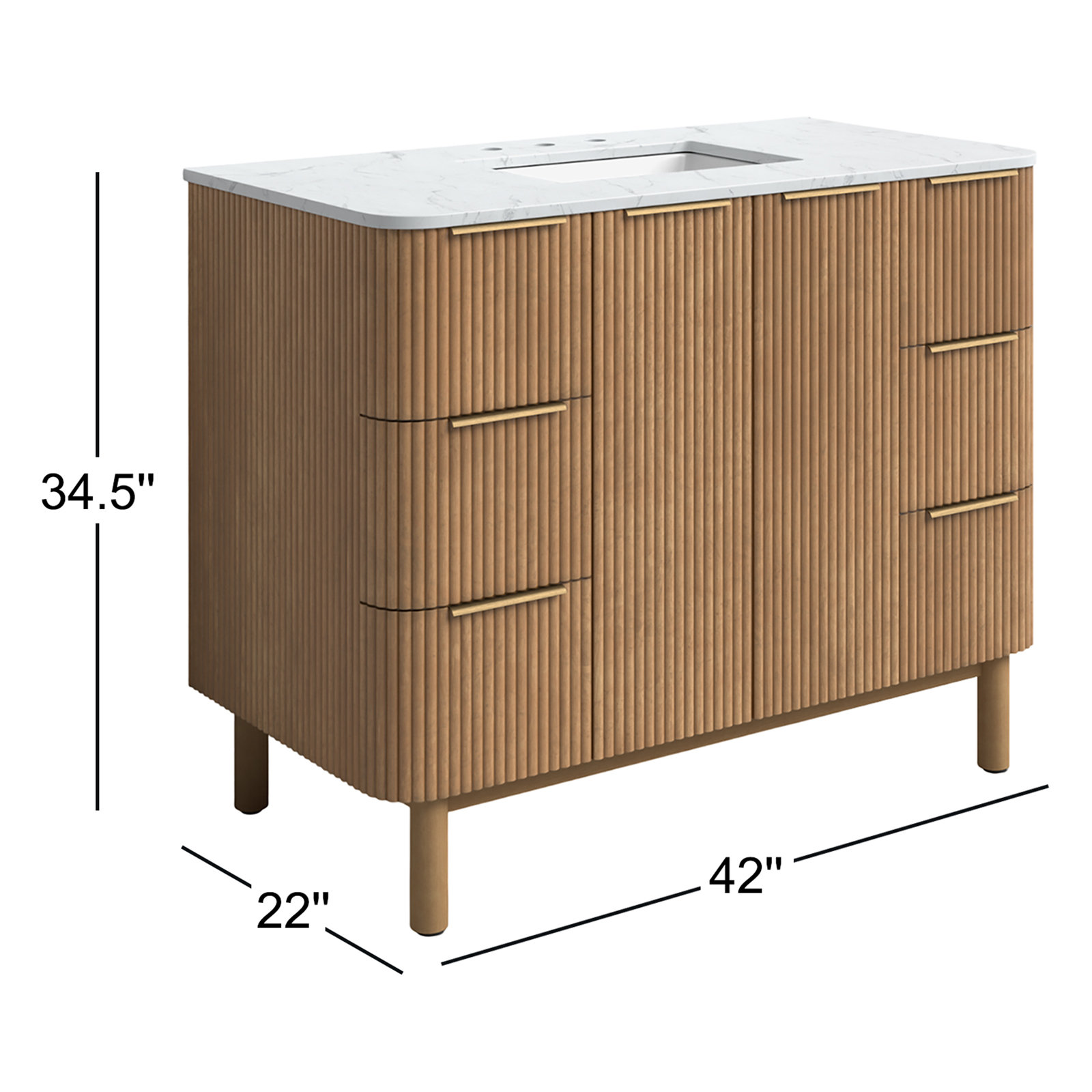 Joss & Main Nova 42" Marble Top Single Sink Bathroom Vanity & Reviews ...