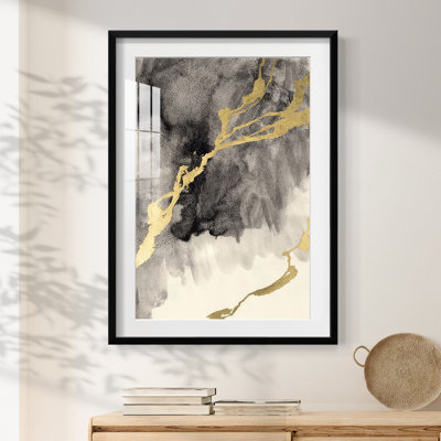 Graphite Wash I -Framed Print