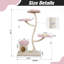 Arbre à chat en forme de fleur, avec plateformes en lit, condos et jouets suspendus, tour de chat à plusieurs niveaux pour chats d'intérieur, moderne, rose et beige