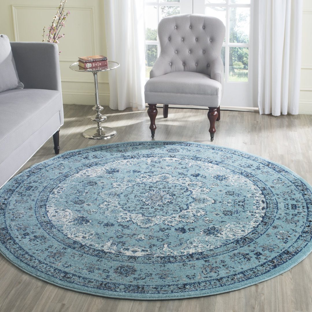 Altman Oriental Light Blue Area Rug Mistana™ Rug 