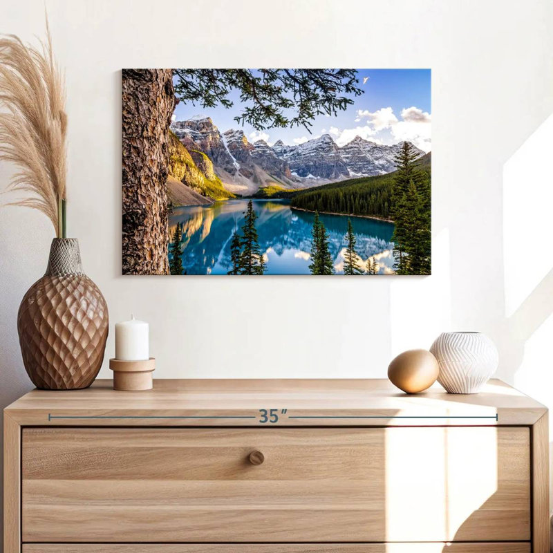 Paysage du lac Alvord Morain, H 16 po x l 24 po