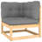 Ebern Designs Patio Corner Sofa With Grey Cushions Solid Pinewood