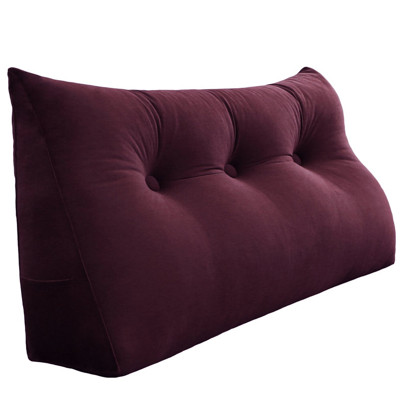 Triangle Reading Pillow, 50cm H x 100cm W, Wine Red