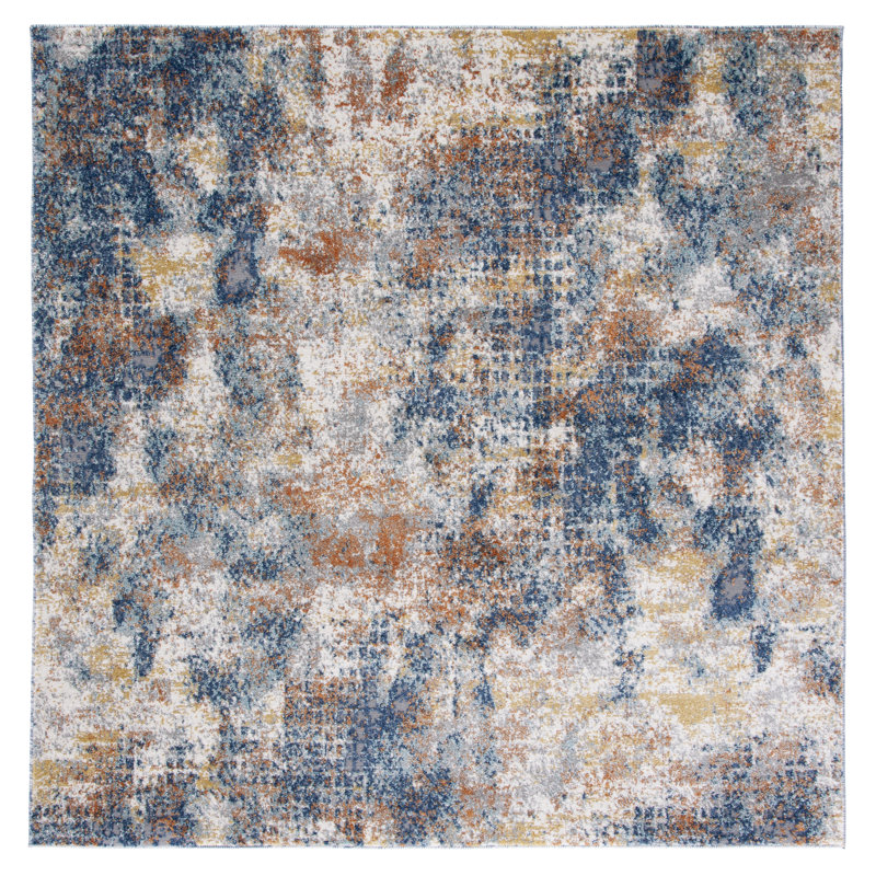 Banegas Performance Abstract Rug, Square 6'7"