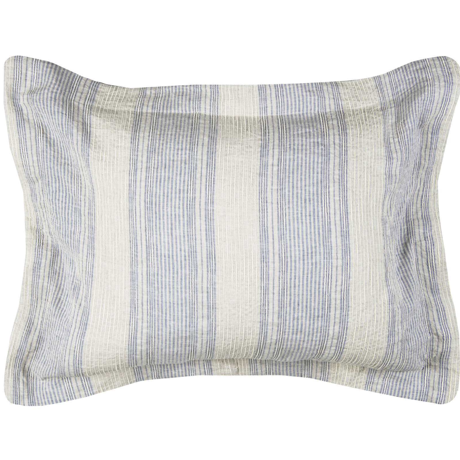 Dorian 100% Linen Sham Set, Standard, Soft Blue/Gray